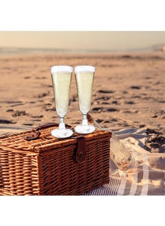 Garlo Multi-Use Plastic Champagne Flutes, Clear Plastic Toasting Glasses for Mimosa, Cocktails,  Wedding BBQ Anniversary Birthday Garden Parties - 150ml - Reusable  - Image 5