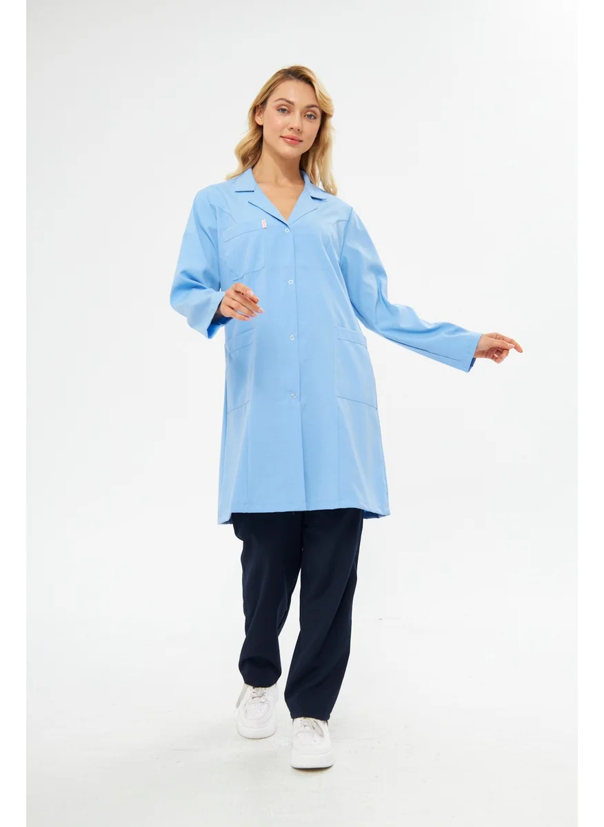 Mervem School Apron Alpaca Lady Blue