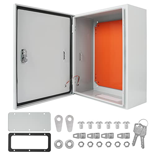 Yeaborn Cold Rolled Steel Electrical Box 20'' x 16'' x 8'' Indoor/Outdoor Thick Electrical Enclosure Box with Mounting Plate IP66 Weatherproof Anti-Rust and Anti-Corrosion (20'' x 16'' x 8'') - Image 1