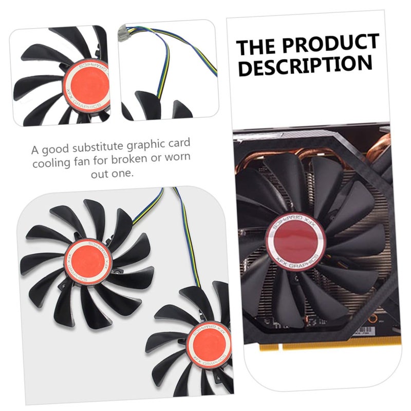 مروحة تبريد هواء GPU لبطاقة الفيديو بديلة متوافقة مع XFX لون عشوائي - Image 4