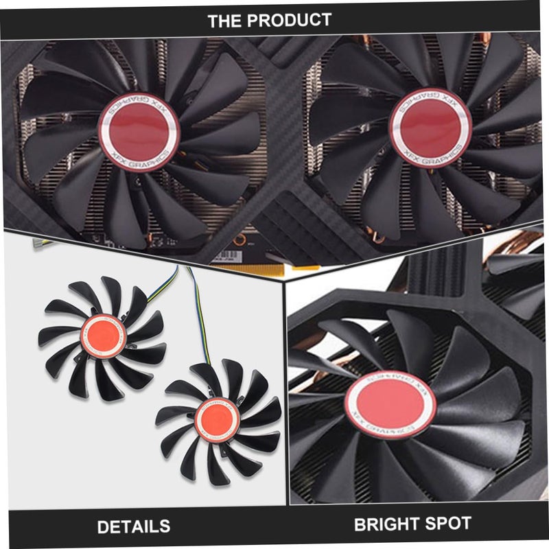مروحة تبريد هواء GPU لبطاقة الفيديو بديلة متوافقة مع XFX لون عشوائي - Image 5