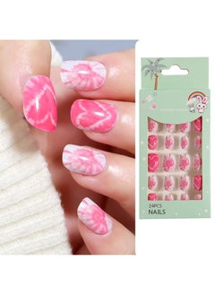 SCHAVO Pink Heart False Nails for Kids Girl  - Image 1