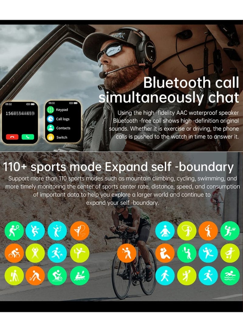 Smart Watches for Men (Answer/Dial Calls) 1.85" Touch Screen Tactical Smartwatch,Outdoor IP68 Waterproof Sports Fitness with Tracker,for iPhone Android Phone Black - Image 3