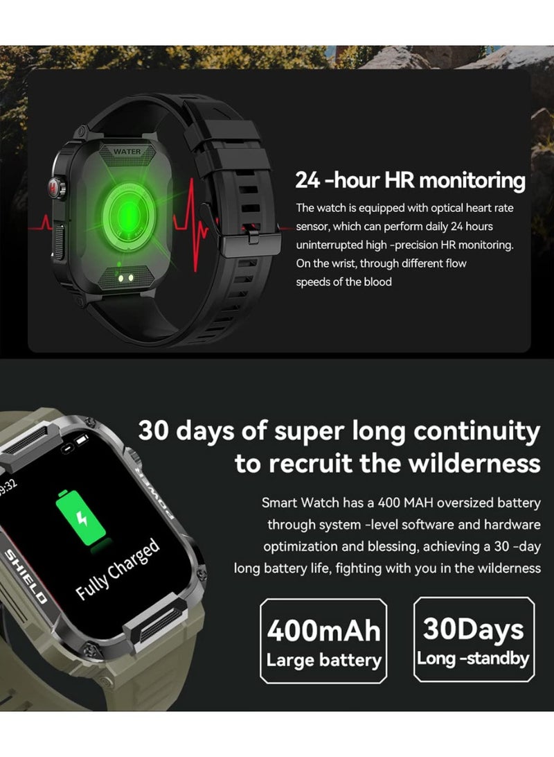 Smart Watches for Men (Answer/Dial Calls) 1.85" Touch Screen Tactical Smartwatch,Outdoor IP68 Waterproof Sports Fitness with Tracker,for iPhone Android Phone Black - Image 5