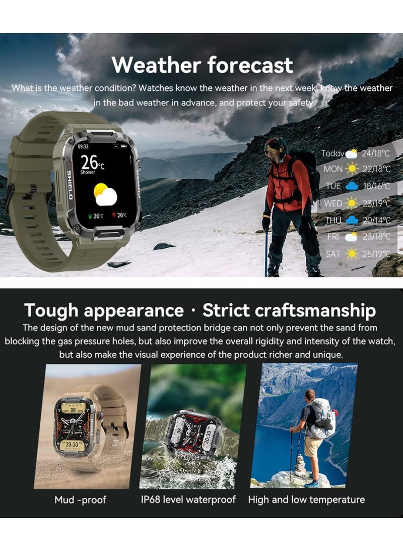 Smart Watches for Men (Answer/Dial Calls) 1.85" Touch Screen Tactical Smartwatch,Outdoor IP68 Waterproof Sports Fitness with Tracker,for iPhone Android Phone Black - Image 4