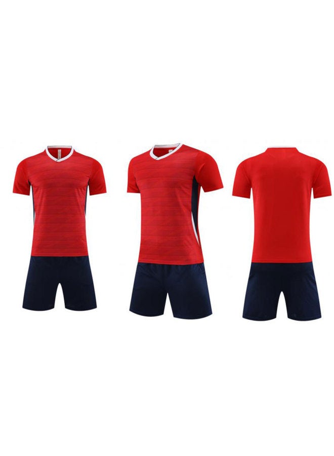 Breathable Red Football Uniform Suit for Adult Children Student Sports Competition Training Team