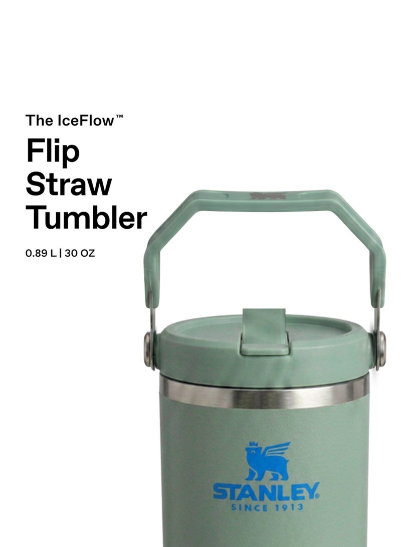 Stanley IceFlow 2.0 Fast Flow 30 oz Insulated Stainless Steel Tumbler with Handle – Leakproof BPA-Free Water Bottle with Twist-On Angled Spout Lid, Bay Leaf Green - Image 4