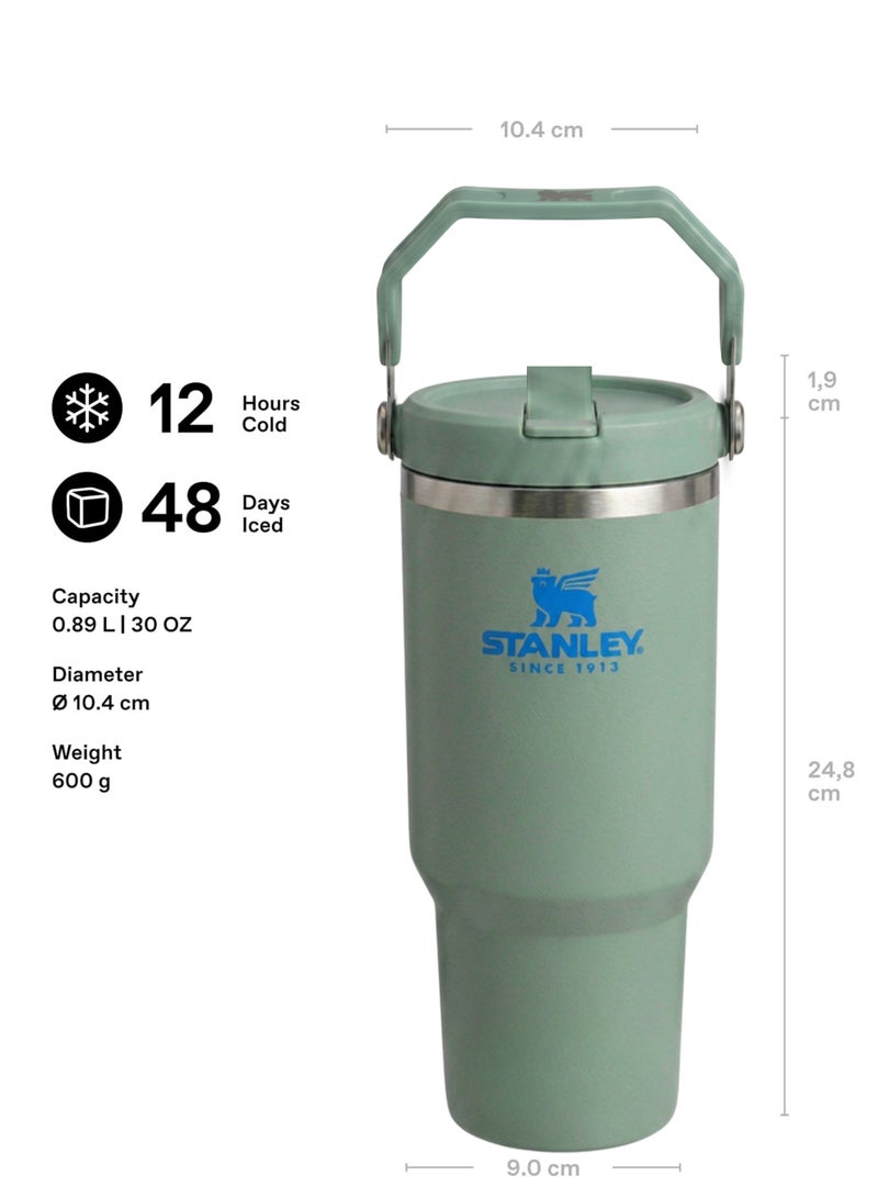 Stanley IceFlow 2.0 Fast Flow 30 oz Insulated Stainless Steel Tumbler with Handle – Leakproof BPA-Free Water Bottle with Twist-On Angled Spout Lid, Bay Leaf Green - Image 3