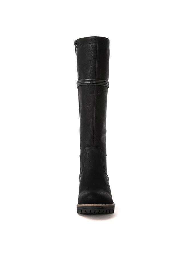 GLOBALWIN Women's Black Lace Up Back Boots Knee High Boots Fashion Boots For Women 7M - Image 4