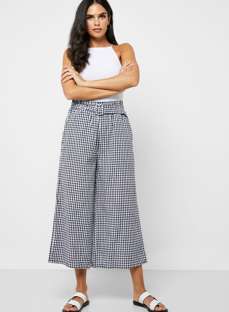 Cotton On Belted Gingham Print Pants  - Image 4