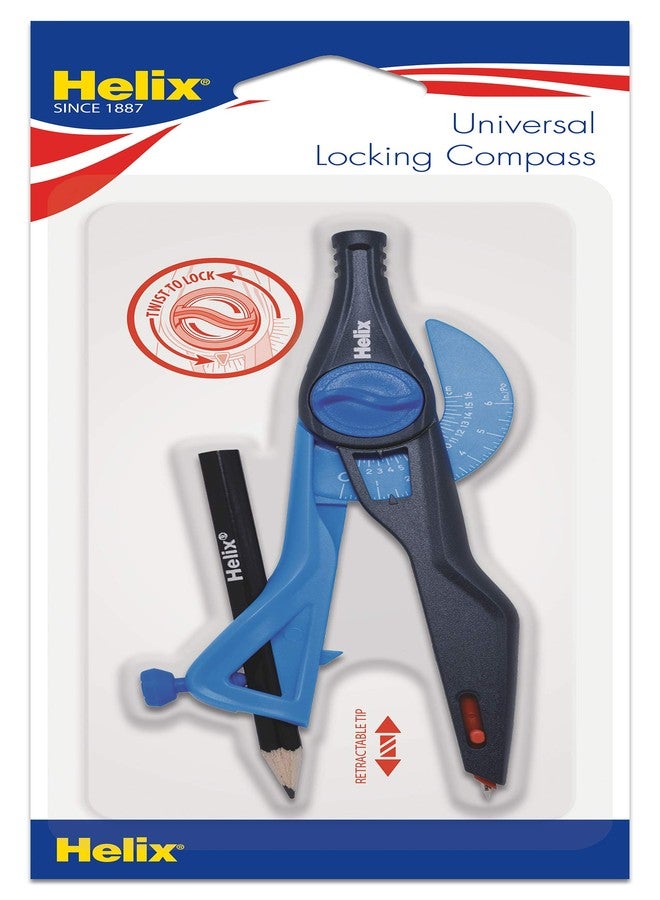 Helix Large Plastic Locking Compass with Safety Point, Assorted Colors (37279) - Image 1