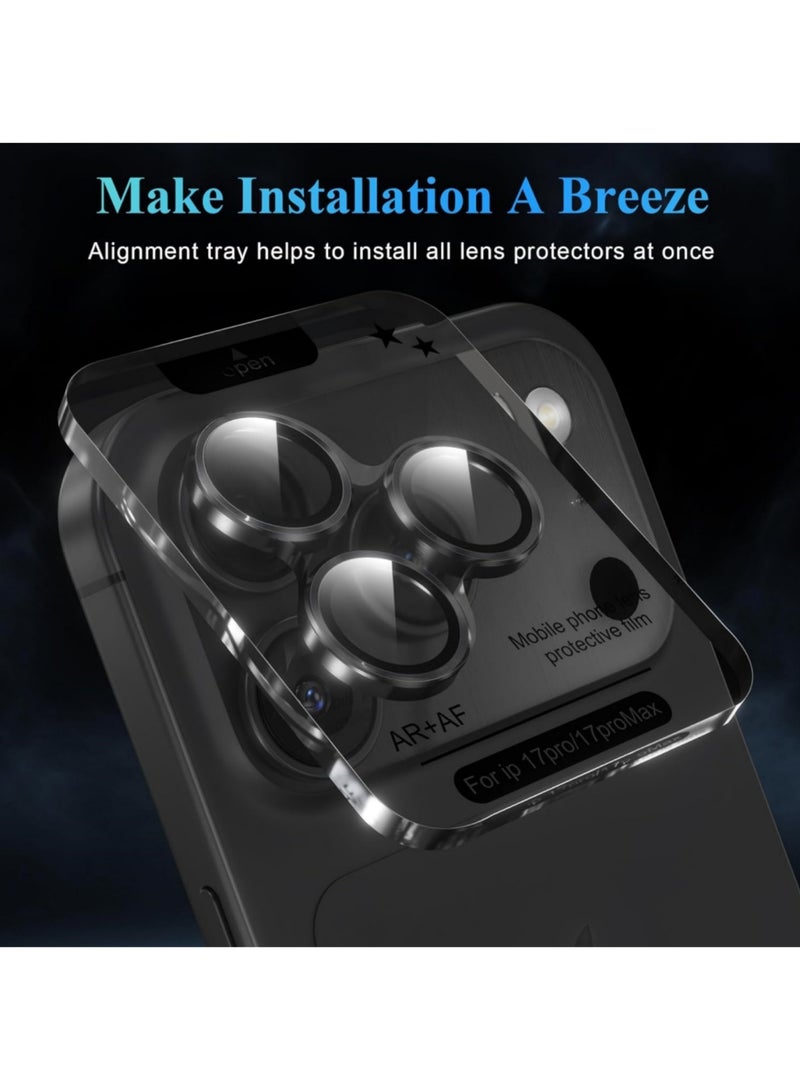 DUSALA Camera Lens Protectors for iPhone 17 Pro Max/17 Pro, Tough HD Individual Protectors, Scratch Resistant, Thin Tempered Glass Camera Screen Protector Cover Accessories (Black, 17 Pro Max/17 Pro) - Image 5