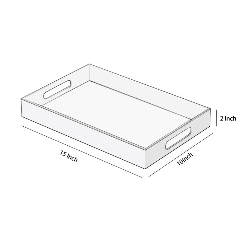 KEVJES Glossy White Acrylic Serving Tray with Handles-Butler Trays for Coffee Table, Snacks,Breakfast in Bed, Kitchen Countertop,Vanity,Makeup Organizer,Ottoman (White, 10x15 Inches) - Image 5