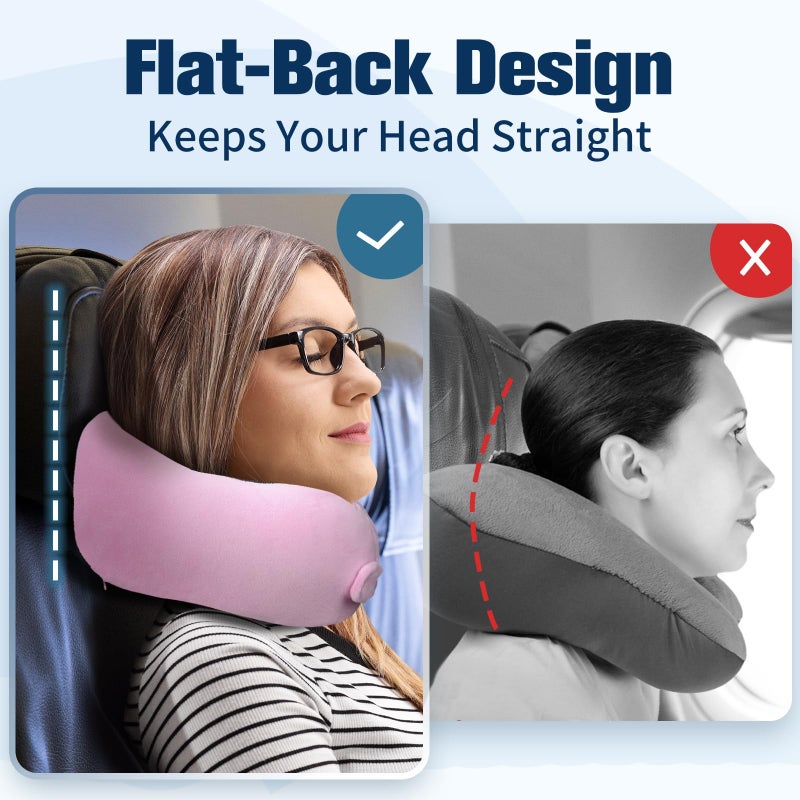 Cirorld Neck Pillow for Traveling, Travel Pillows for Airplanes,100% Pure Memory Foam Travel Neck Pillow, Adjustable Flight Pillow, Portable Plane Accessories with Eye Mask, Earplugs, Carry Bag - Image 4