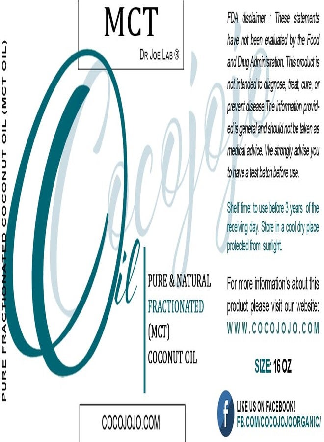 cocojojo Pure Fractionated Coconut Oil - Pure, Fractionated - Perfect for Skin, Face, Hair, Nails - (16 oz - Image 2