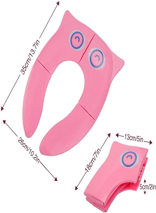 Xpandio Portable Folding Large Non Slip Silionce Pads Potty Training Seat for Kids Boys & Girls, Foldable Toddlers Toilet Seat, Recyclable Potty Seat Cover for Travel (PINK) - Image 2