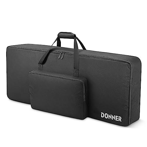 Donner 61 Key Keyboard Case, Portable Electric Piano Keyboard Gig Bag, Waterproof Durable 600D Nylon Oxford Cloth, 10mm Cotton Padded, 41"x 16"x 5", Black - Image 1