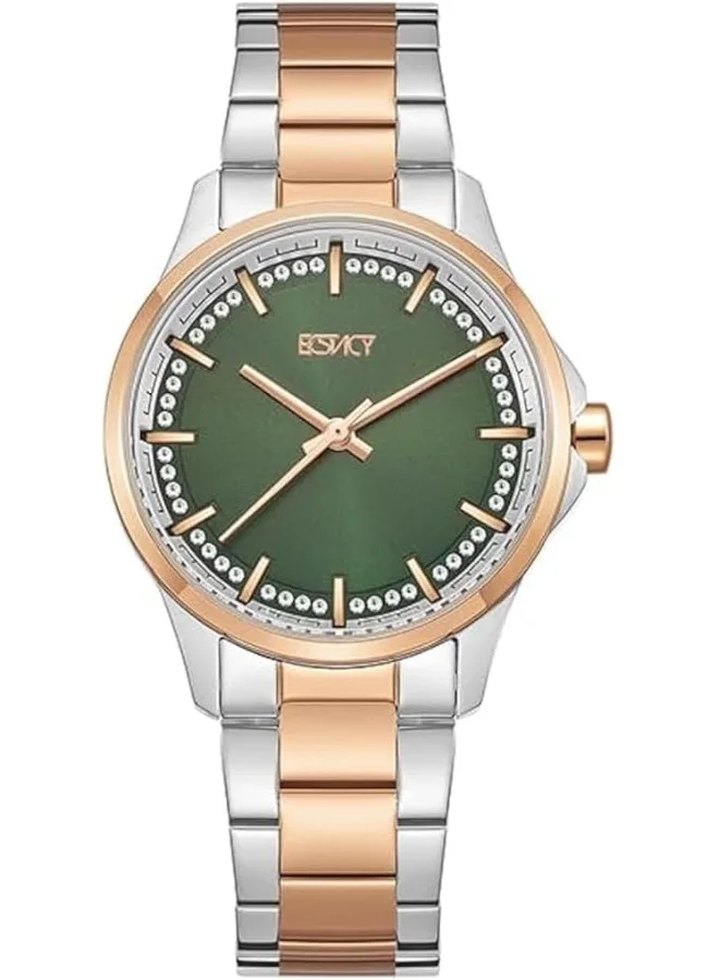 إكستاسي ECSTACY Women's 2035 Movement Watch, Analog Display and Stainless Steel Strap - E23516-KBKH, Two Tone Rose Gold