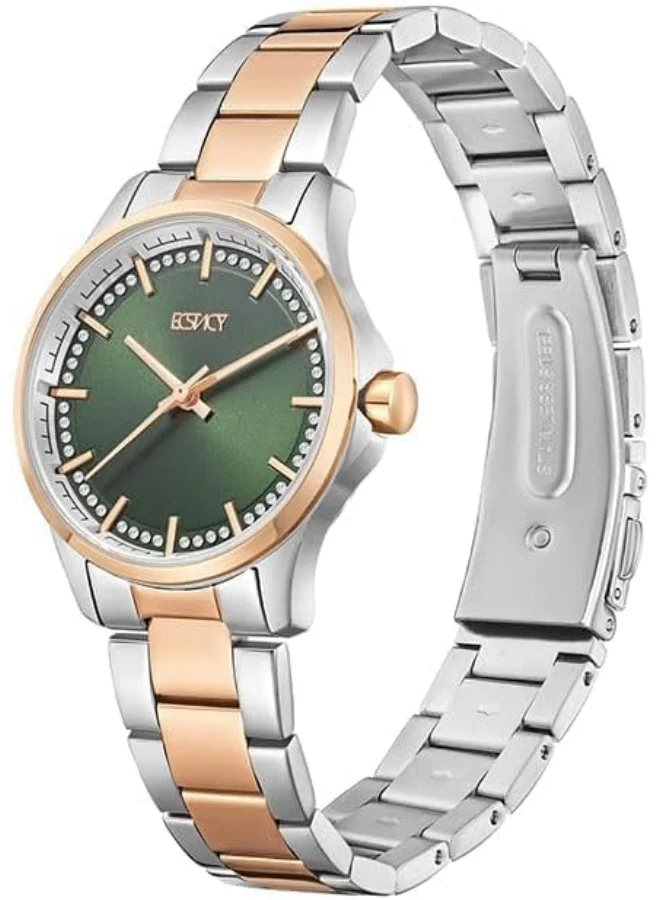 إكستاسي ECSTACY Women's 2035 Movement Watch, Analog Display and Stainless Steel Strap - E23516-KBKH, Two Tone Rose Gold