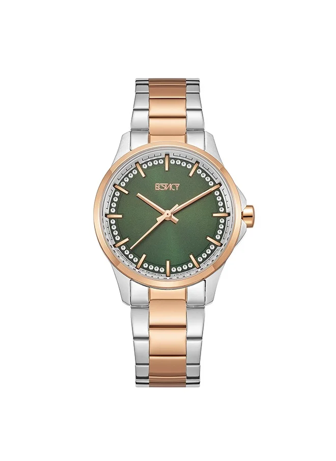 ECSTACY Ecstacy E23516-KBKH Women Analog Display Watch & Stainless Steel Strap Two Tone Rose Gold