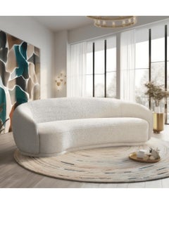 Wooden Twist Wooden Twist Snug Rounded Back Rich Modern Boucle 3 Seater Sofa  - Image 1
