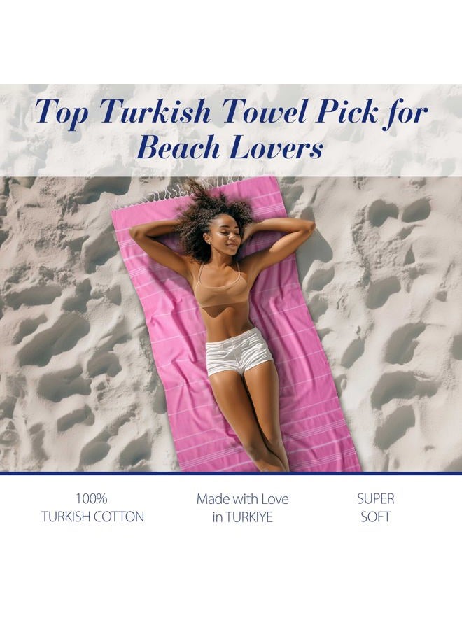 Cacala Pestemal Turkish Bath Towels 37x70%100 Cotton Fushia - Image 3
