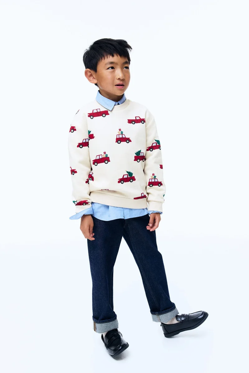 اتش اند ام بلوزة من القطن السميك