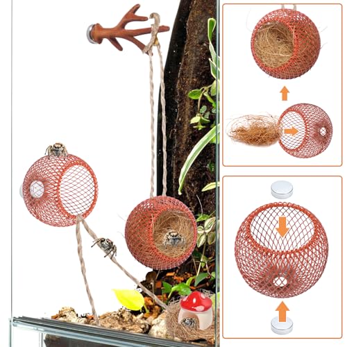 Hollima Jumping Spider Hide Enclosure Habitat with Decoration Anlter, Mushroom Decor Pet Spider Hideout Nest Climbing Pet Spider Hideout Enclosure Accessories - Image 5