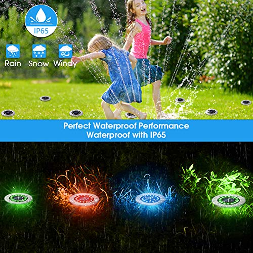 NFESOLAR Solar Lights Outdoor with 16 LEDs, 8 Pack Bright Multi-Color Solar Ground Lights Outdoor Waterproof for Pathway Garden Yard Lawn Walkway Halloween Christmas Decorations - Image 5