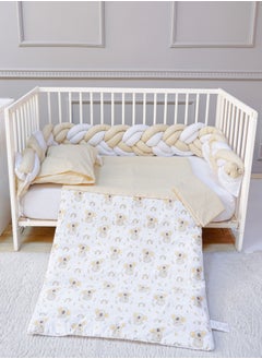 FUN MOMENT Baby Bed Braided Bassinet with Quilt, Pillow and Sheet  - Image 1