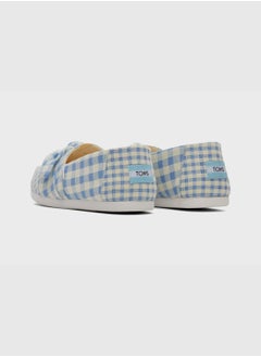 TOMS Alpargata 3.0 Island Blue Gingham-Bow Women's Slip-On Shoes  - Image 5