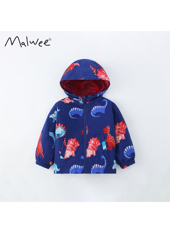 Malwee Boys Jacket New Spring And Autumn Fashion European And American Children's Zip-up Hoodie Stylish Hooded Children's Top