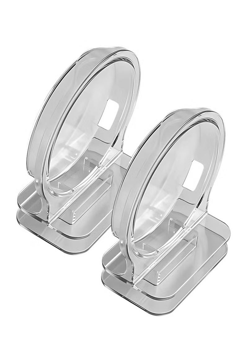 2-Pack Surveillance Cameras Holder – Transparent Acrylic Surveillance Shelf, Punch-Free Mounting - Image 2