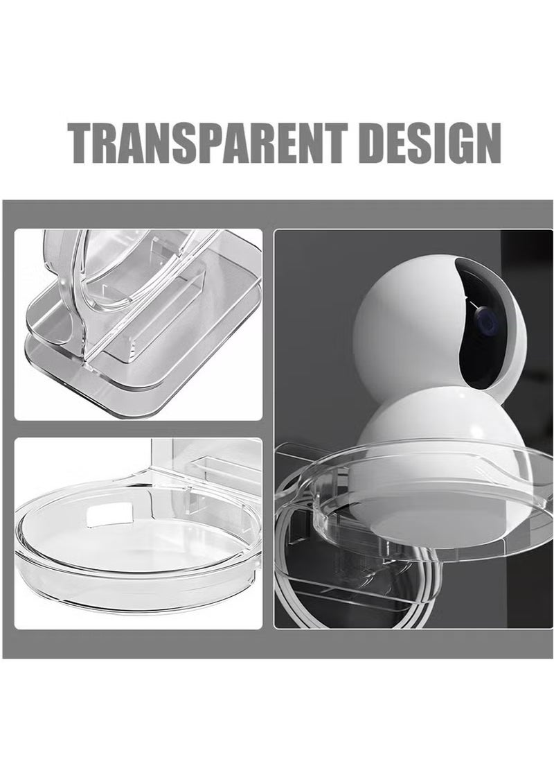 2-Pack Surveillance Cameras Holder – Transparent Acrylic Surveillance Shelf, Punch-Free Mounting - Image 4
