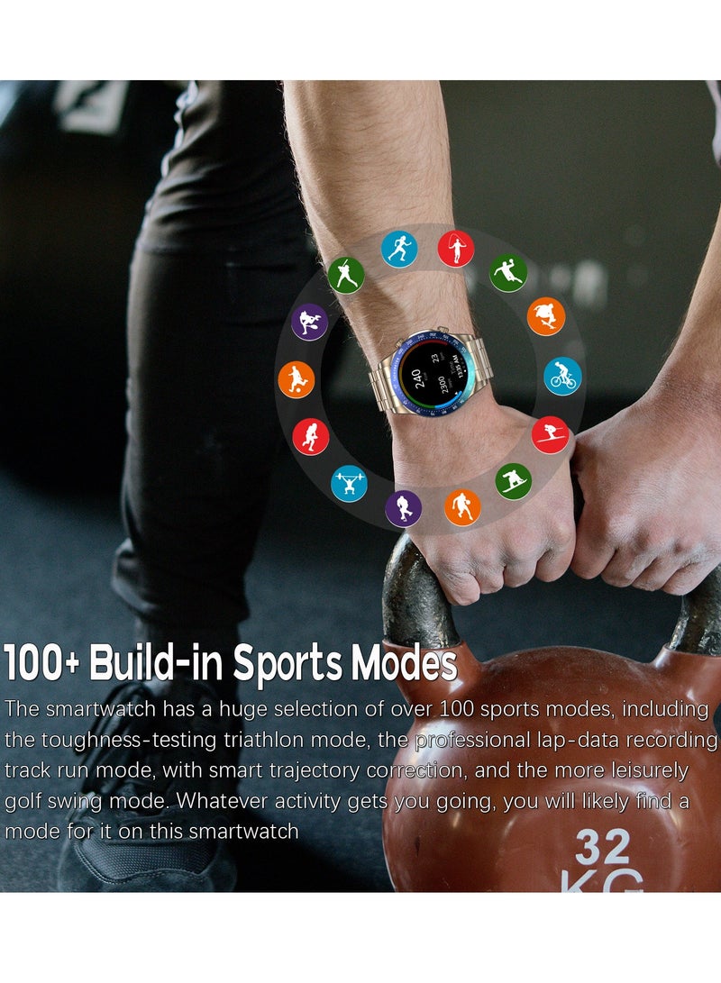 RollsTimi  Men's Smartwatch 1.43" Amoled HD Full Touch Screen Fitness Tracker Heart Rate Sleep Monitor Business Sports Smart Watch for Men - Image 3