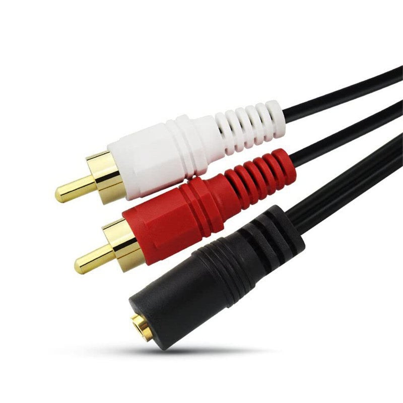 klarako PULABO Audio Converter Line 3.5mm Plug Females to Two RCA Stereo Jacks Cable Male,0.25M Black Convenient - Image 5