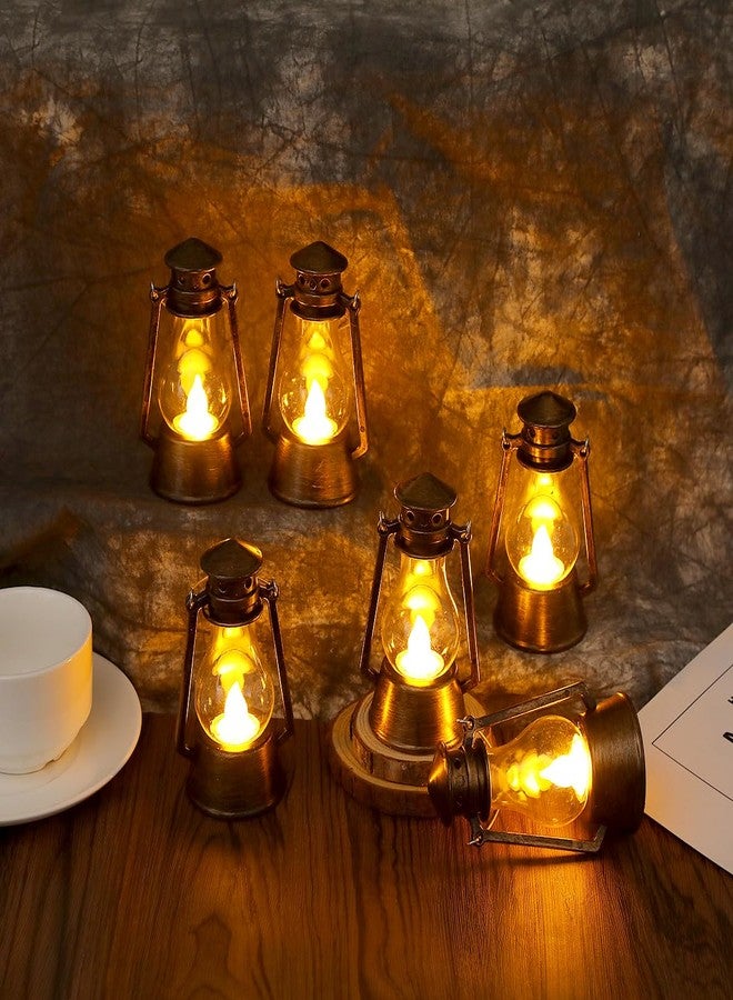 SSleng Mini Vintage Lantern Decor 12-Pcs LED Small Lanterns Indoor Decorative Outdoor Hanging Lantern Decorative Candle Lanterns Farmhouse Decor for Wedding Centerpiece,Halloween,Christmas Decorative - Image 3