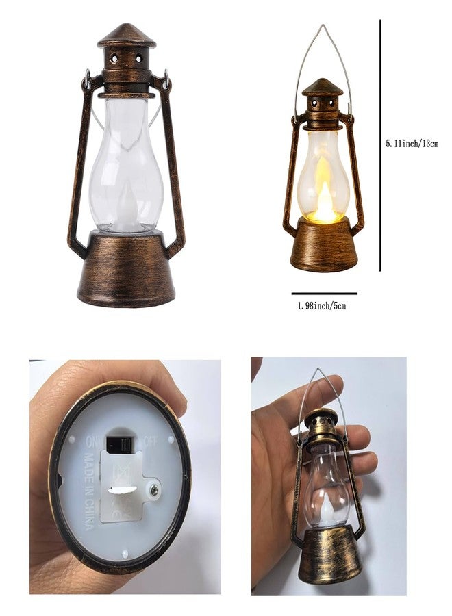 SSleng Mini Vintage Lantern Decor 12-Pcs LED Small Lanterns Indoor Decorative Outdoor Hanging Lantern Decorative Candle Lanterns Farmhouse Decor for Wedding Centerpiece,Halloween,Christmas Decorative - Image 2
