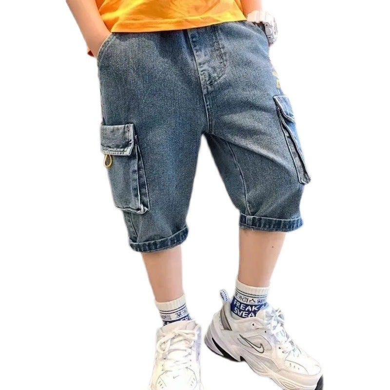 Boys' Denim Capri Pants Summer Style Loose Shorts Korean Version Children'S Fashion Casual Summer Pants For Boys - Image 5