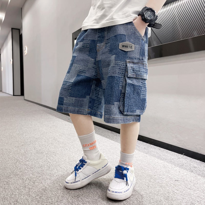 Boys' Denim Capri Pants Summer Style Loose Shorts Korean Version Children'S Fashion Casual Summer Pants For Boys - Image 1