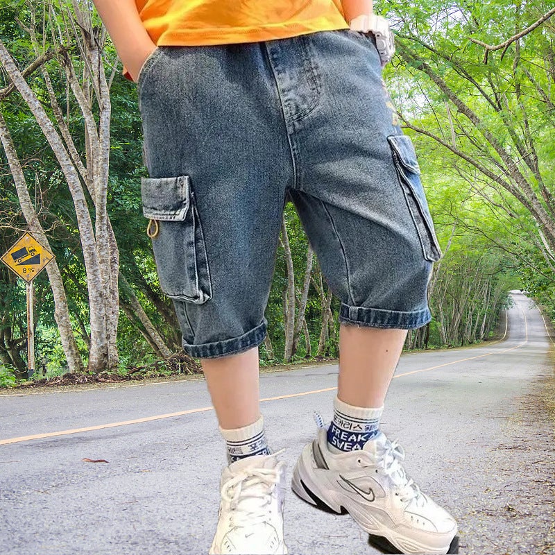 Boys' Denim Capri Pants Summer Style Loose Shorts Korean Version Children'S Fashion Casual Summer Pants For Boys - Image 4