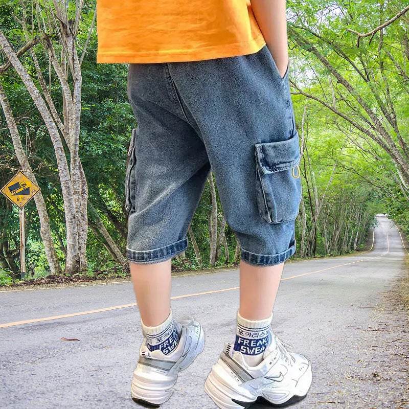 Boys' Denim Capri Pants Summer Style Loose Shorts Korean Version Children'S Fashion Casual Summer Pants For Boys - Image 3