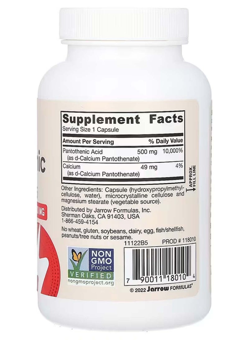 jarrow formulas Pantothenic Acid B5, 100 Veggie Caps - Image 2