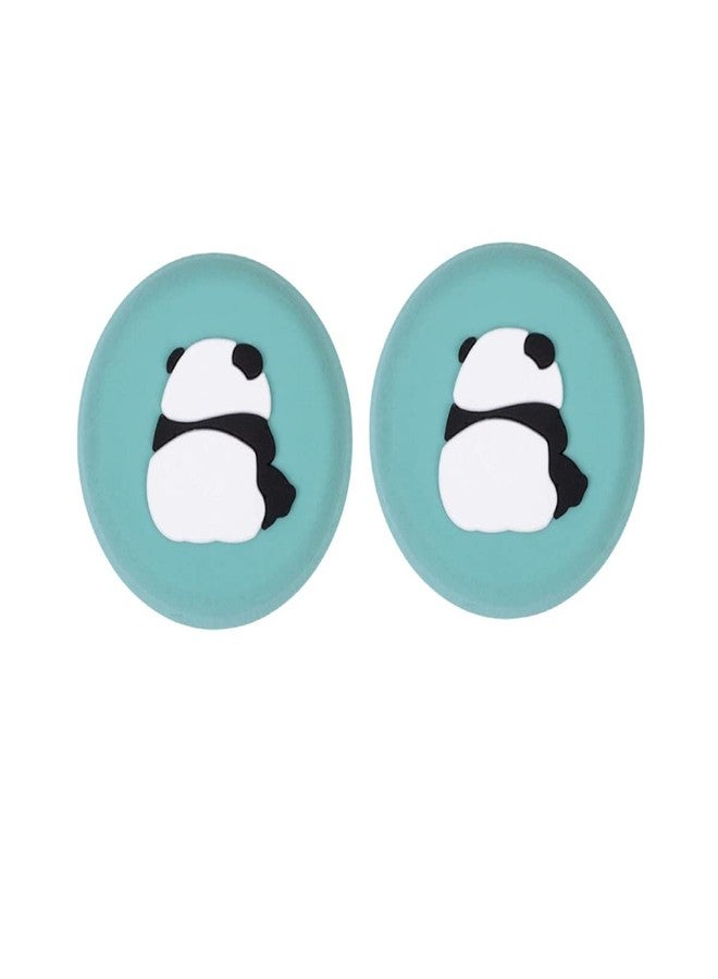 Mockery Door Stoppers Cartoon Cute Animals Design Silicone Self-Adhesive Absorbing Gel for Children's Room Door Lock Protective Pad Handle for Furniture Refrigerator (Pack of 2, Green) - Image 1