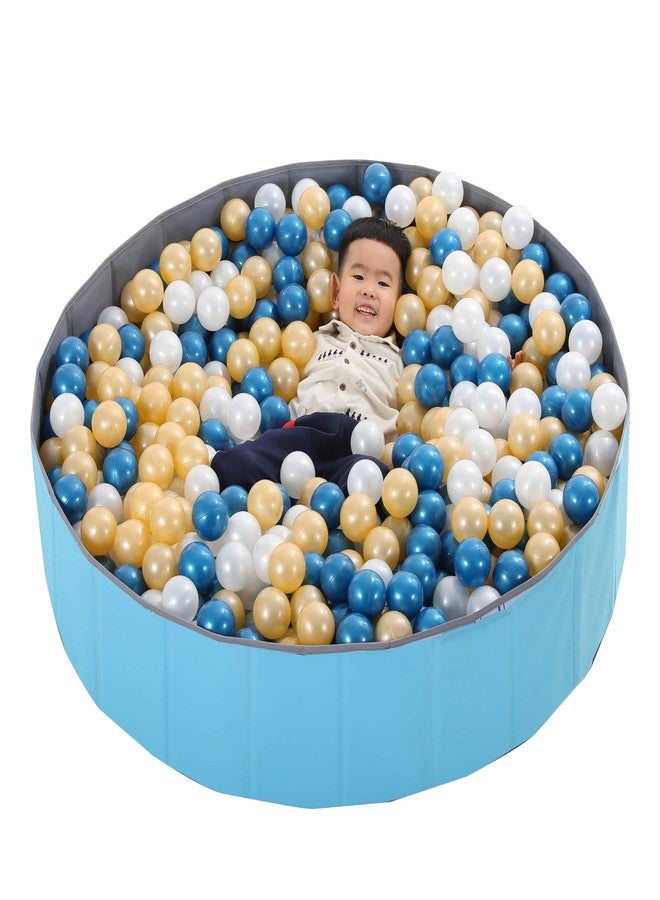 LimitlessFunN Foldable Double Layer Oxford Cloth Kids Ball Pit, Play Ball Pool with Storage Bag (Balls Not Included) Playpen for Baby Toddlers (48 Inch, Large, Blue) - Image 1