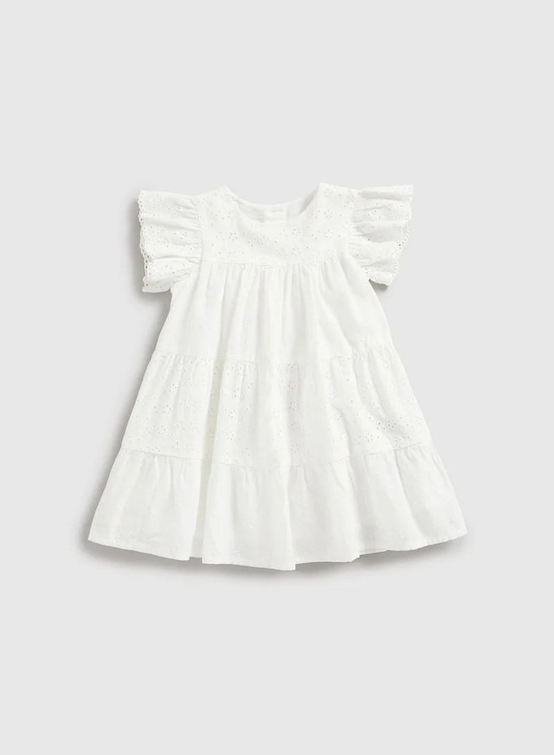 mothercare Eyelet Ruffle Sleeve Dress