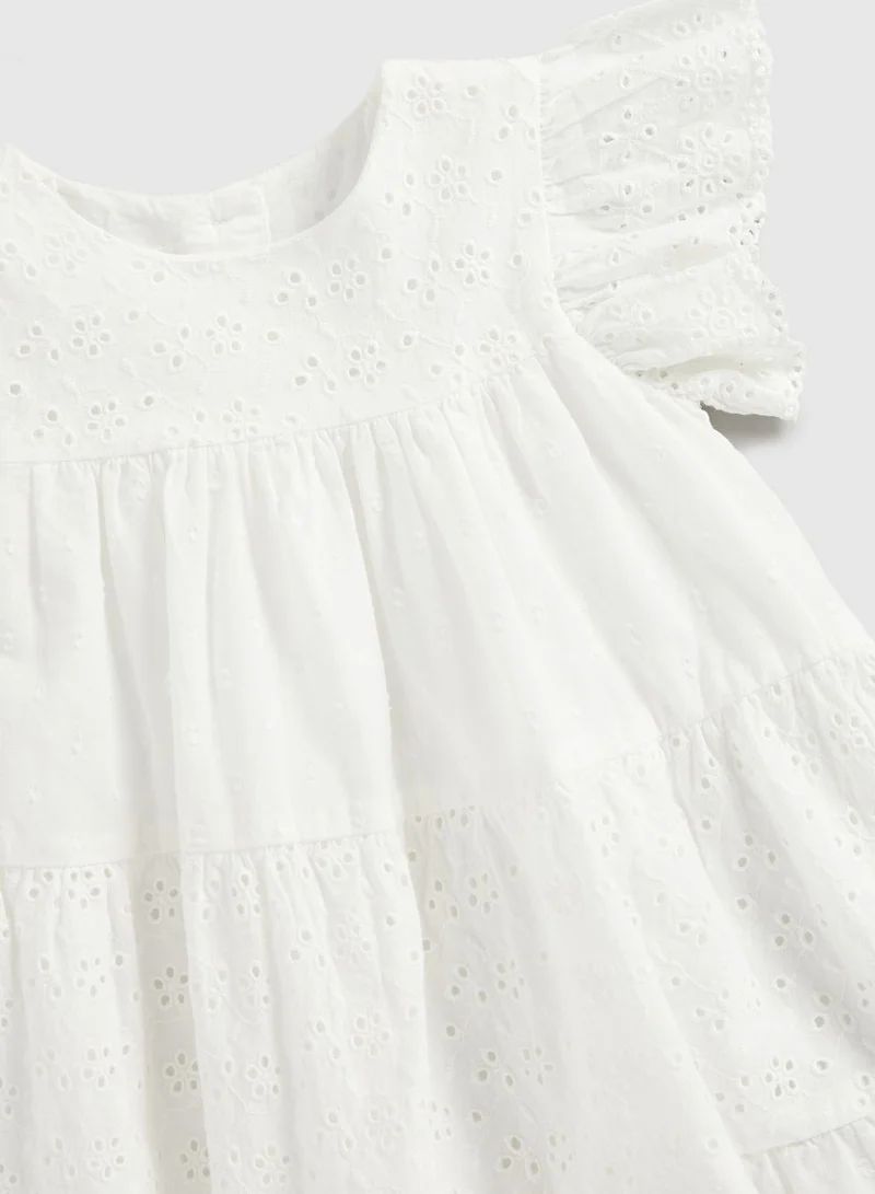 mothercare Eyelet Ruffle Sleeve Dress
