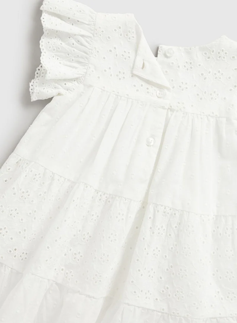 mothercare Eyelet Ruffle Sleeve Dress