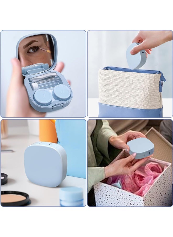 Contact Lens Case, Hard Travel Contact Lenses Box Holder Container Soak Storage Kit Cute With Mirror, Tweezers, Remover Tool Stick, Eye Contact Case Container - Image 4