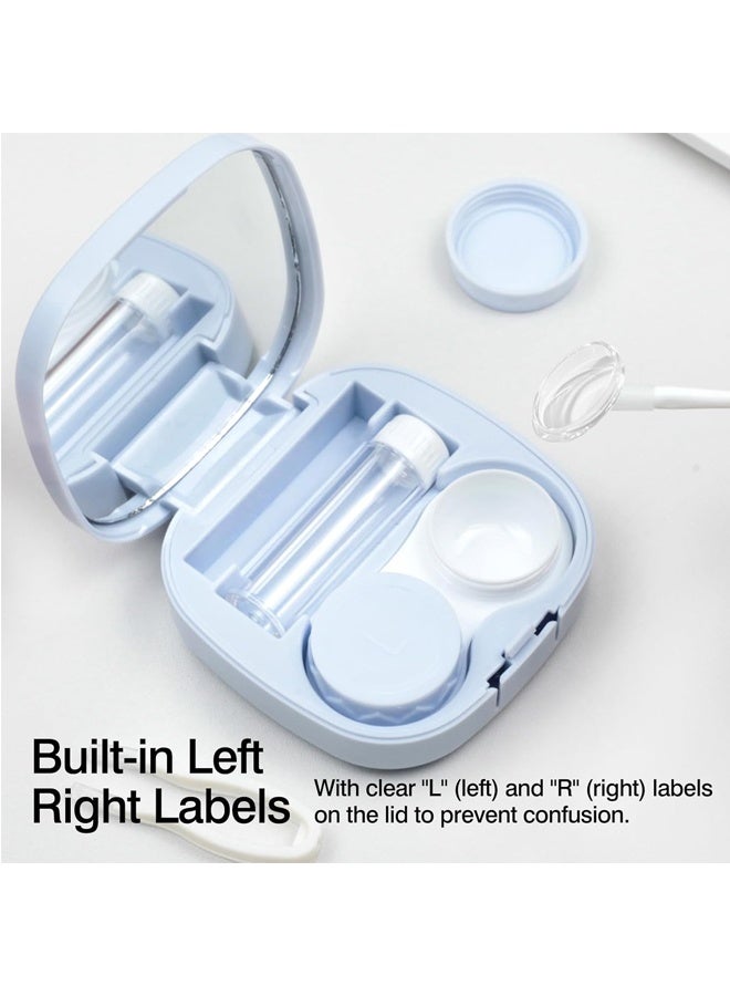 Contact Lens Case, Hard Travel Contact Lenses Box Holder Container Soak Storage Kit Cute With Mirror, Tweezers, Remover Tool Stick, Eye Contact Case Container - Image 2
